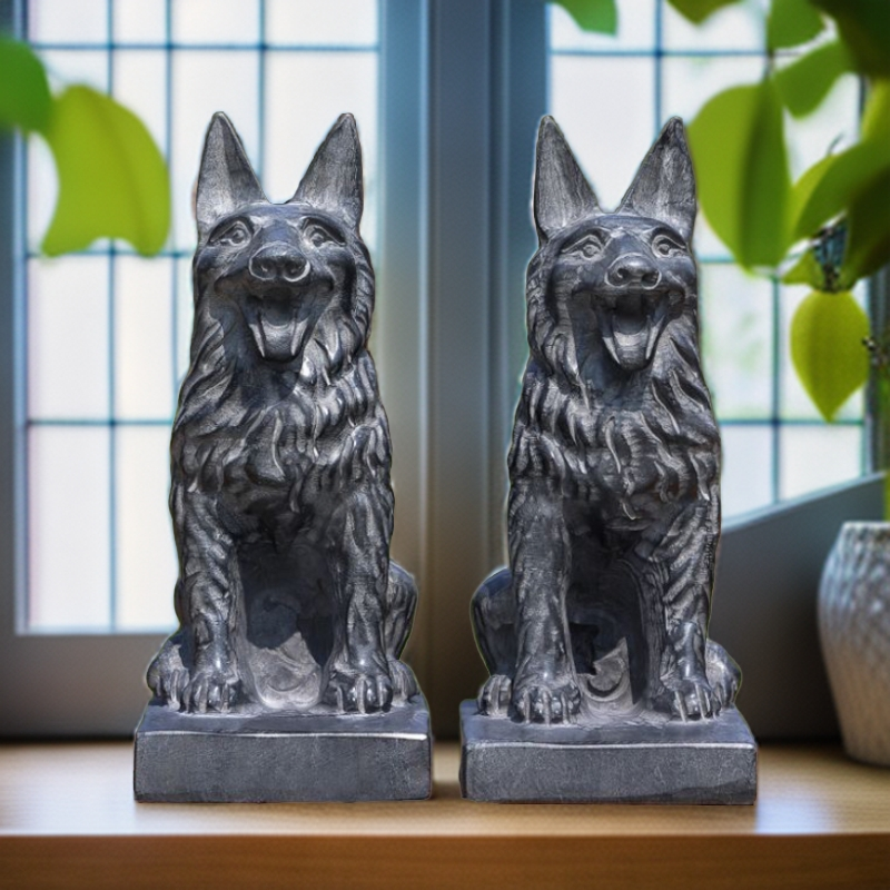石雕石头青石狗门口看门摆件门前家居客厅桌面摆设生肖狗原石雕刻