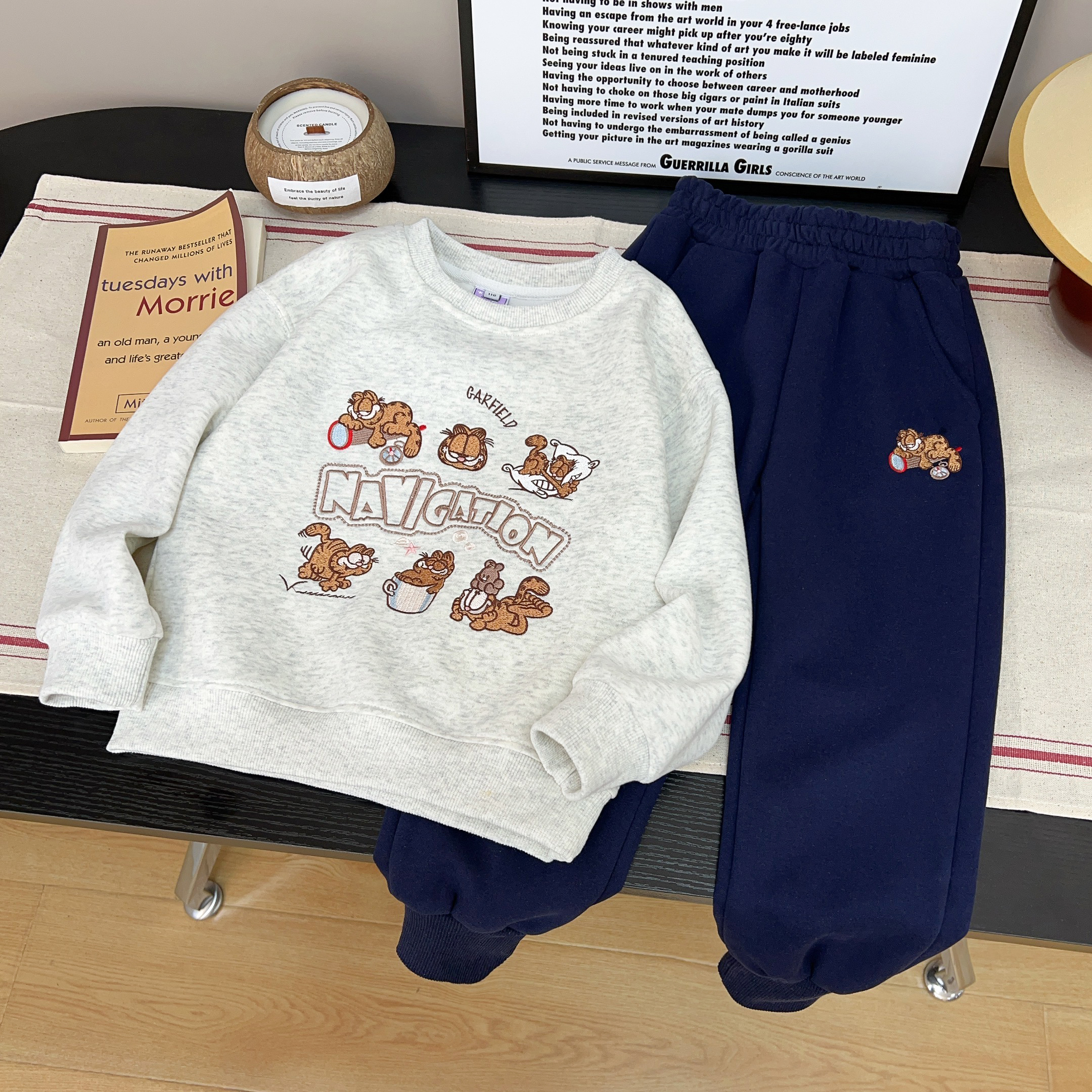 1号-春秋儿童韩式百搭棉质休闲4-14岁时尚卡通潮牌男女童洋气套装