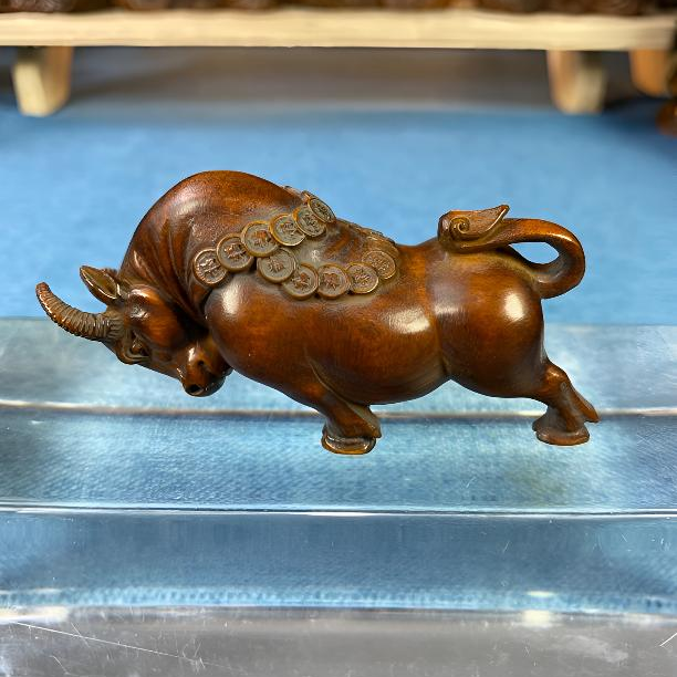 小叶黄杨木仿古（金钱牛）工艺品动物
