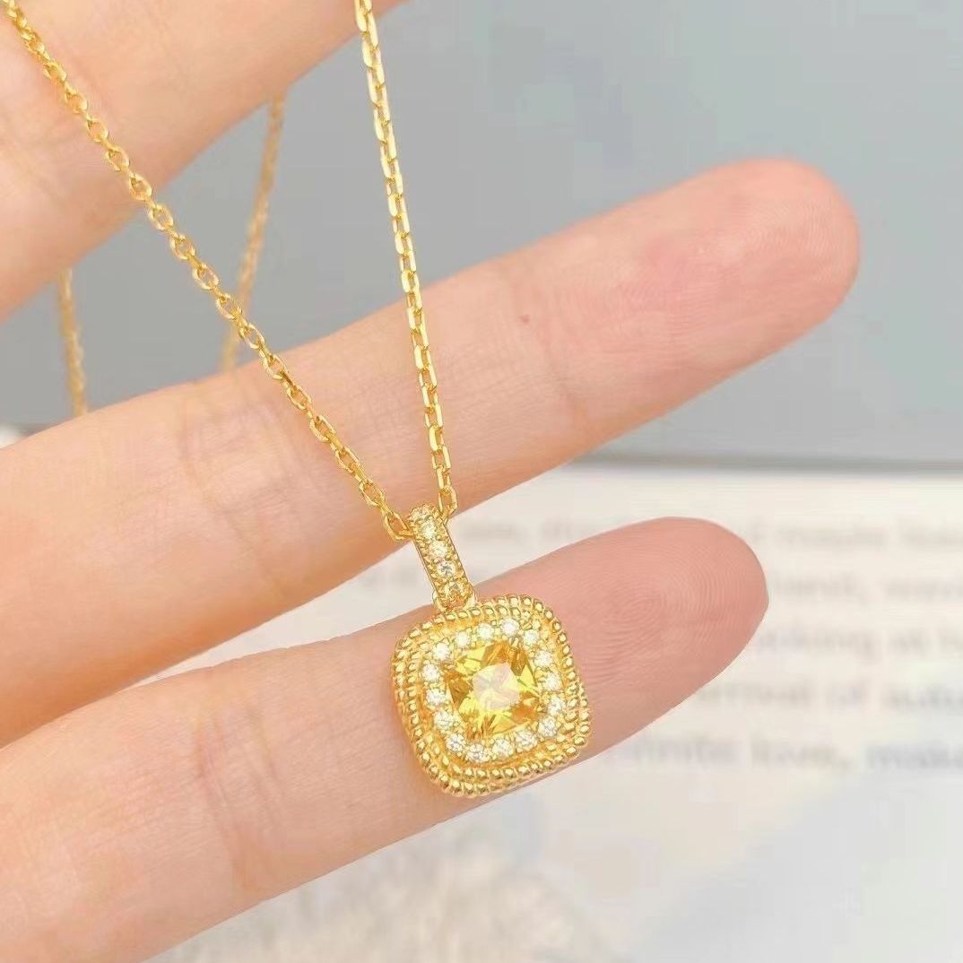 钛钢项链 小方糖时尚潮流项链