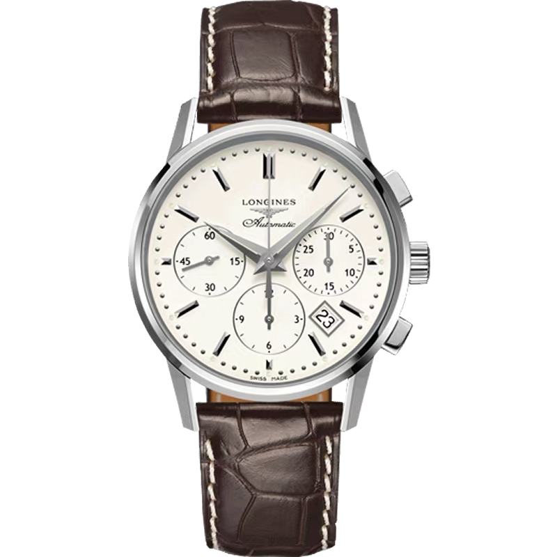 99新 Longines/浪琴 L2.733.4.72.2/复古733三眼熊猫盘/39表径