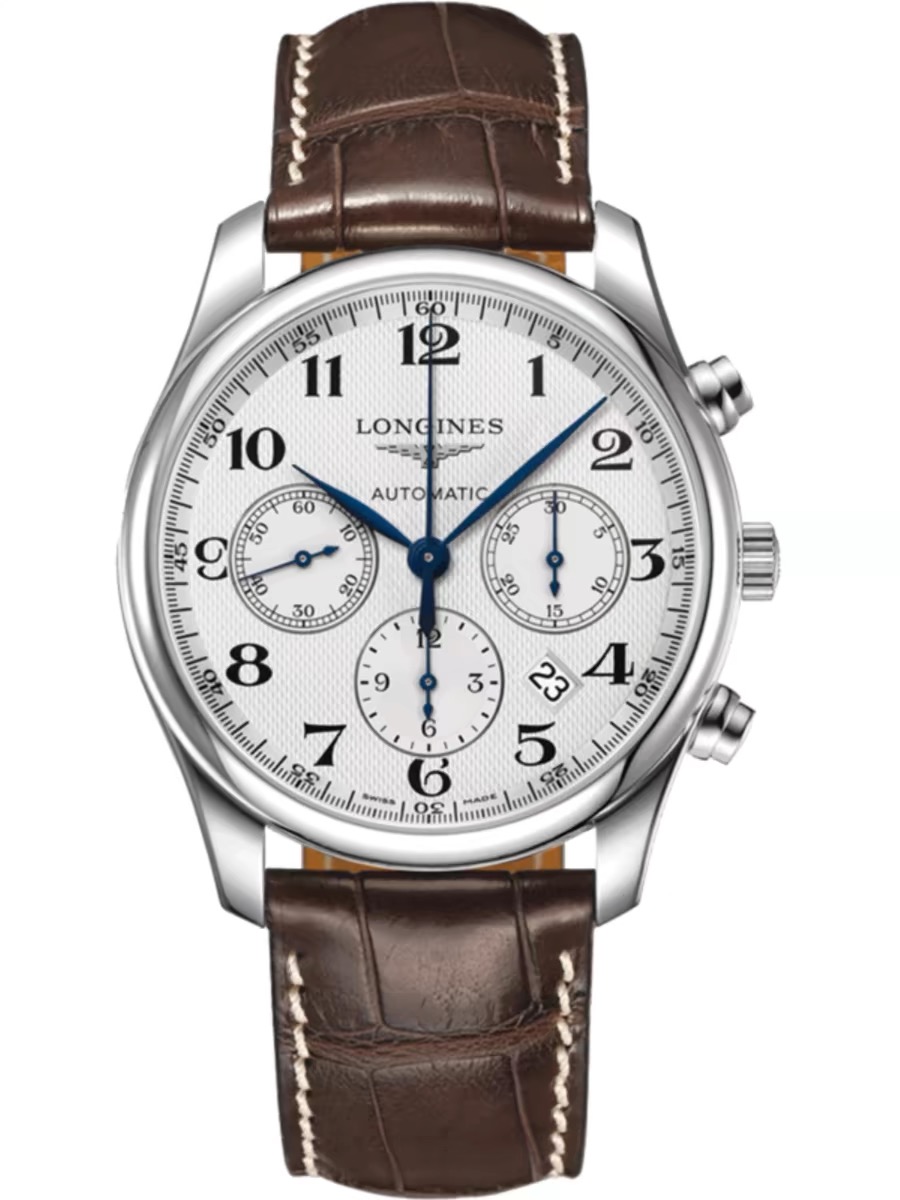 99新 Longines/浪琴 L2.759.4.78.3/浪琴名匠三眼计时皮带/表径42