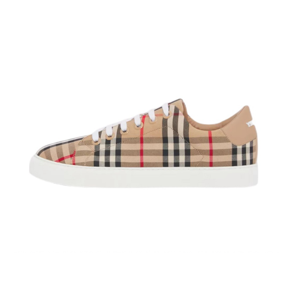全新未使用 BURBERRY/博柏利 女士经典板鞋/格纹帆布鞋/80497771/