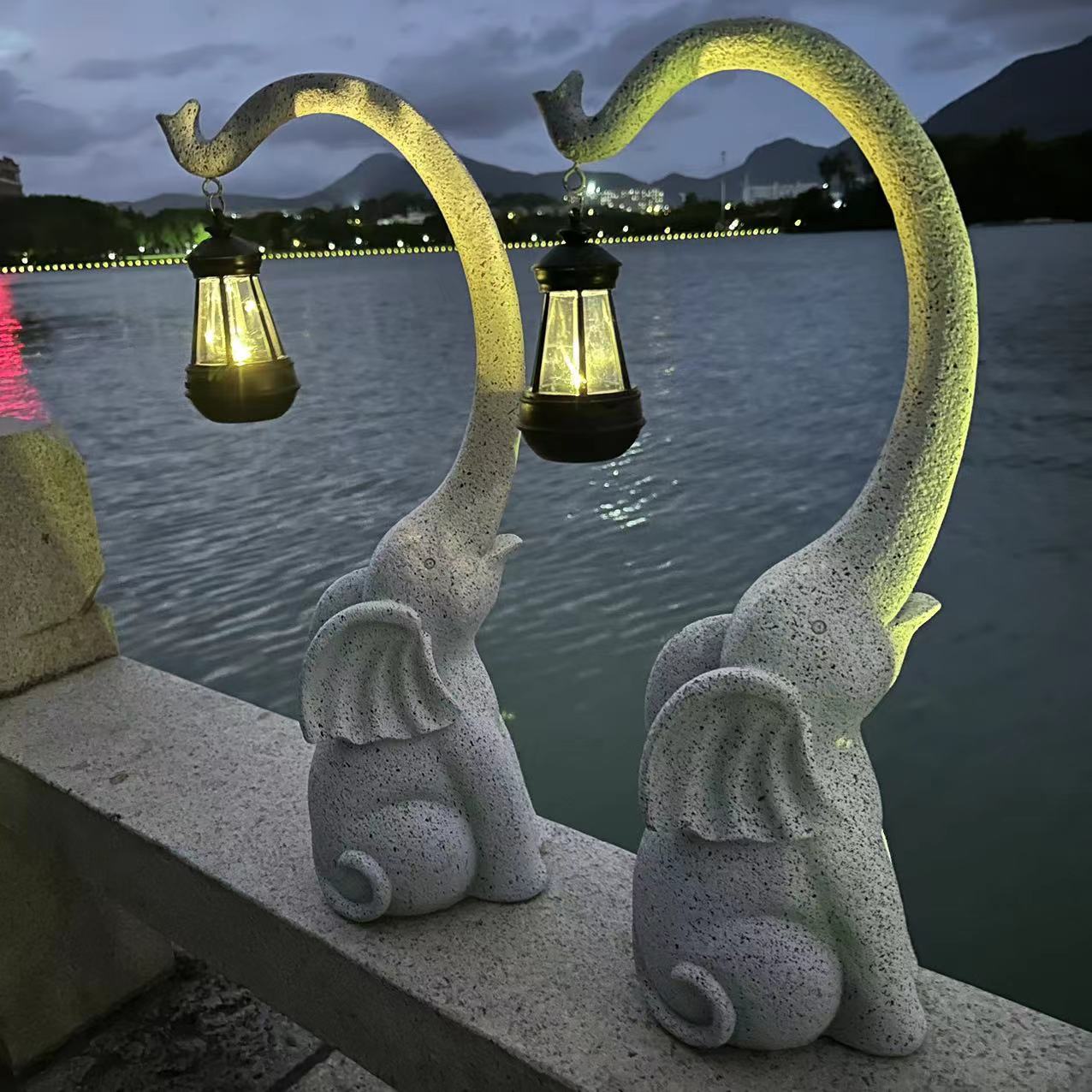 户外庭院灯景观花园装饰吉祥大象提灯装饰摆件庭院别墅客厅家居