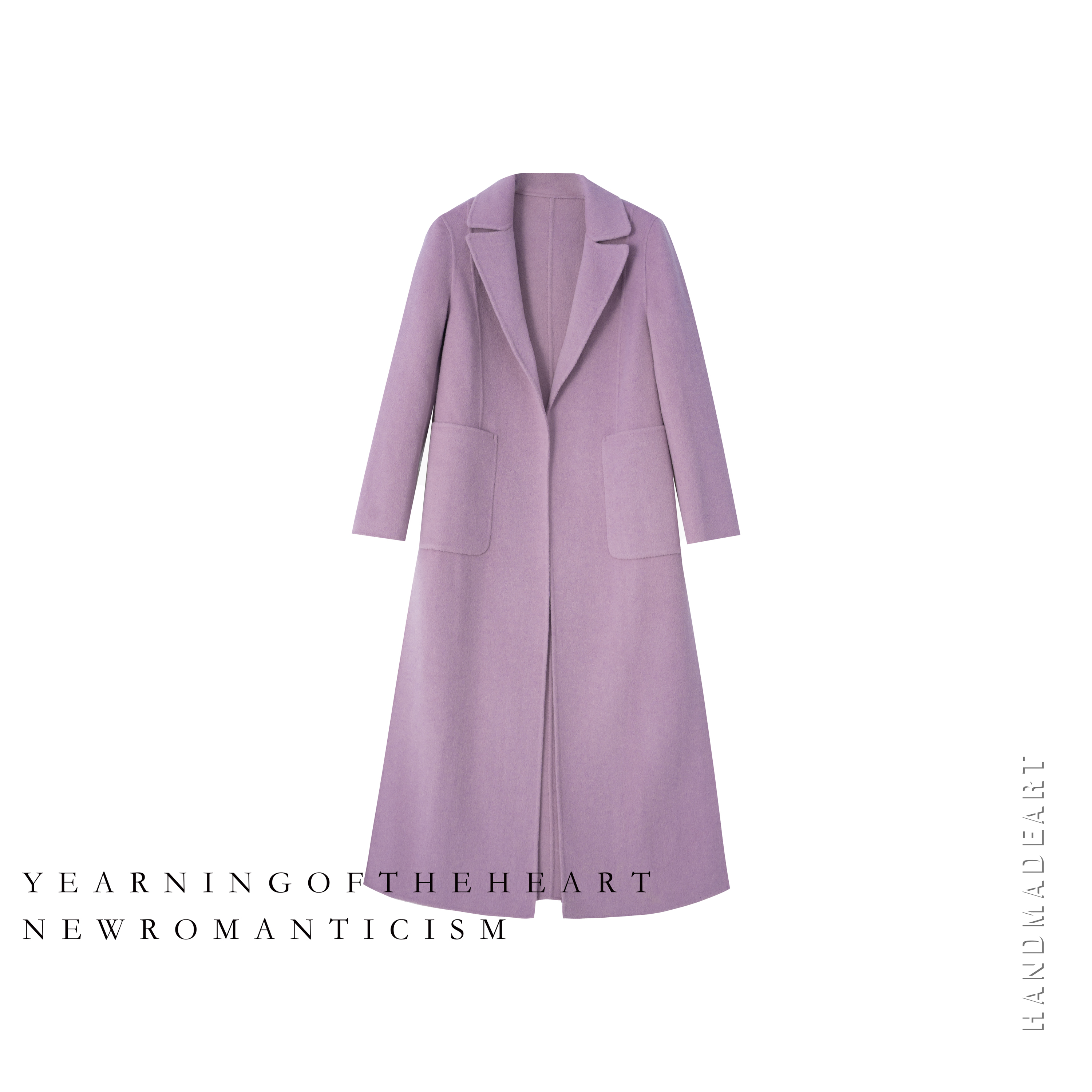 她翼双面呢大衣气质轻奢时尚休闲中长款紫色设计师ET9245233332