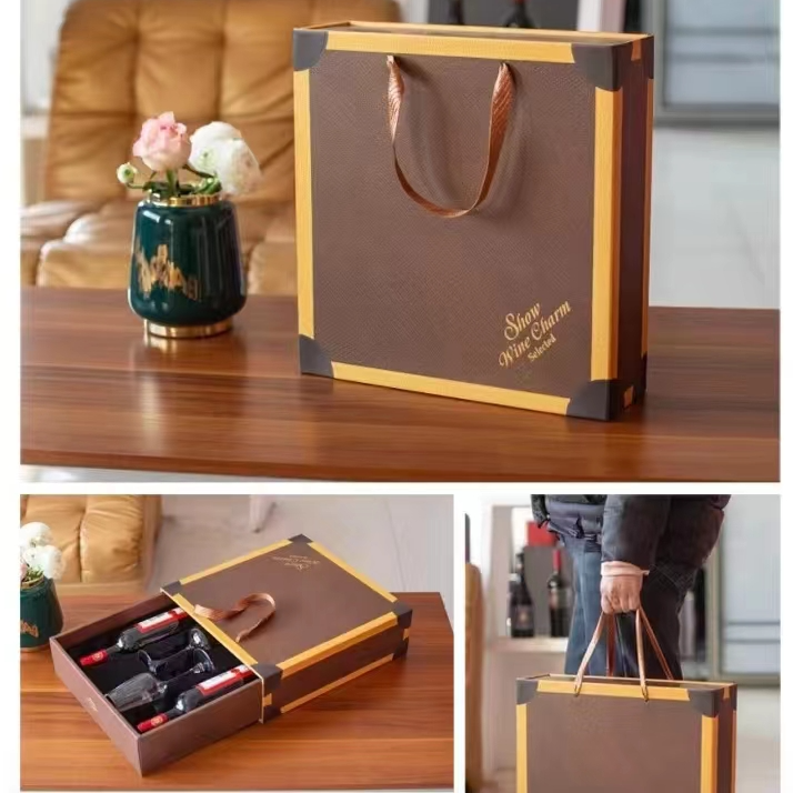 高档创意复古陶瓷金色礼盒装精致大号家用精美红酒礼盒酒杯礼盒