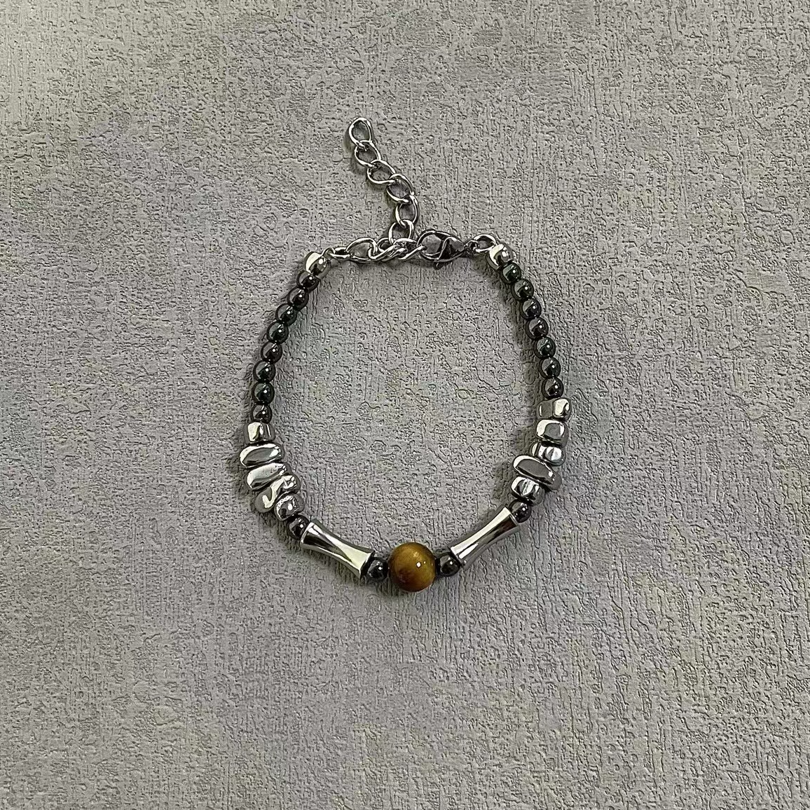 七只鹿 钛钢手链 新中式手串男女虎眼石手链小众轻奢珠手链