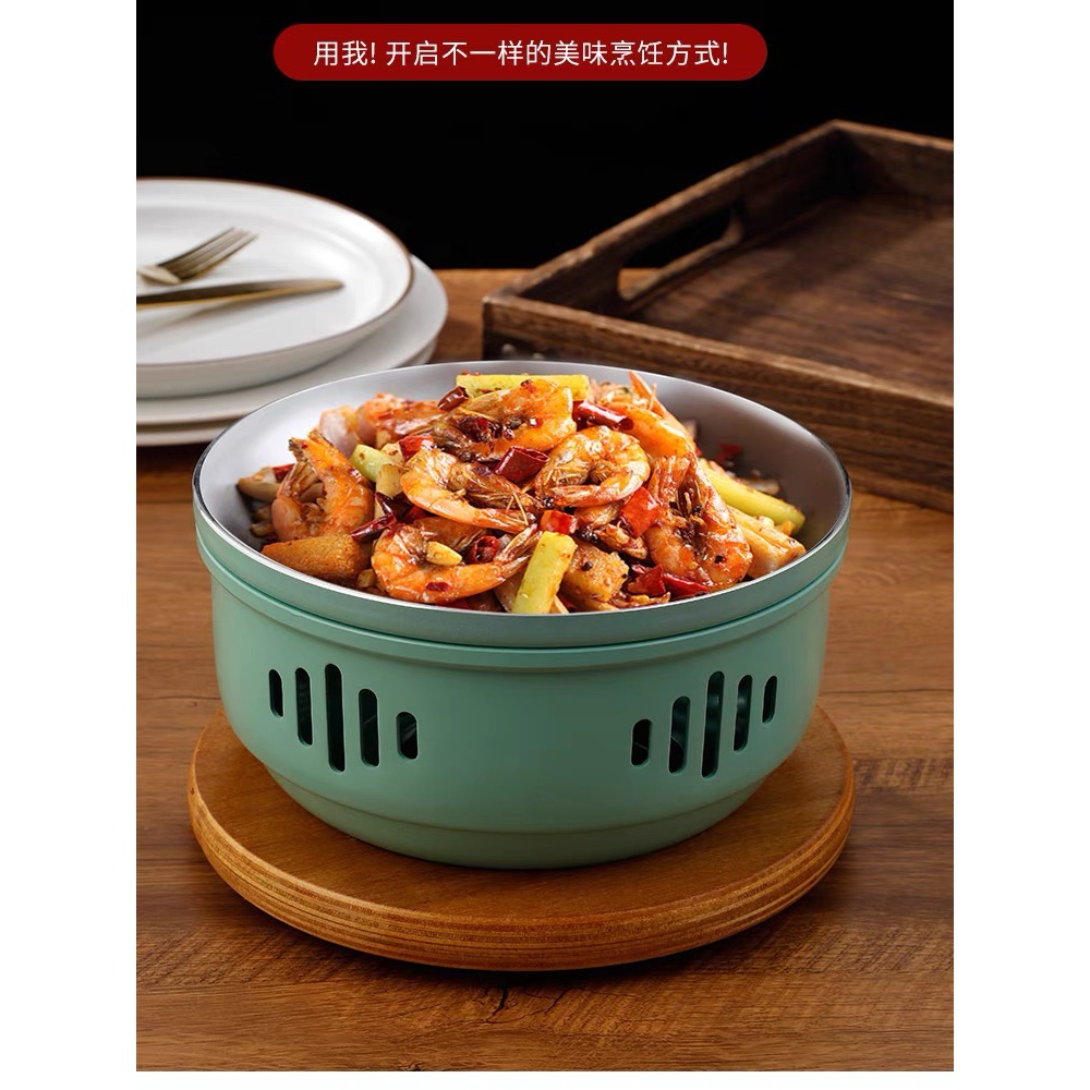 铝合金酒精炉中式小火锅家用硬质烹饪干锅