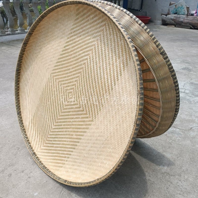 贵州农家干货茶叶精品竹编簸箕全竹纯手工墙上艺术装饰竹匾收纳筐