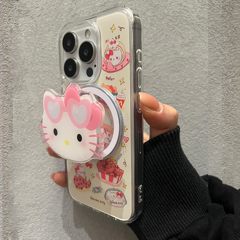 美食kt猫小新适用iPhone15p手机壳78苹果14新款13女款12/11/x/s/x