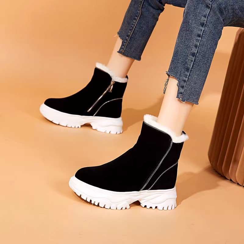 雪地靴女款冬季加绒加厚皮毛一体2025年新款真皮厚底防水洋气棉鞋