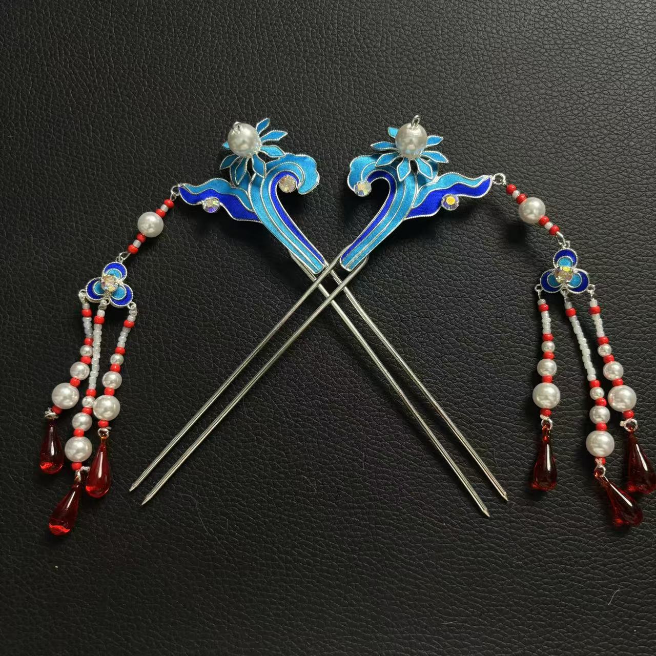 【云中花】戏曲点稠花旦头饰对挑高档越剧黄梅戏小姐丫鬟