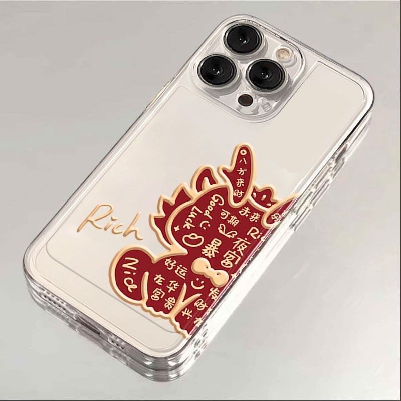 流金小龙苹果15promax手机壳iPhone14新款13透明12简约11软壳x女8