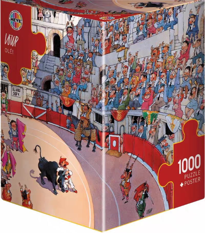 HEYE斗牛拼图1000片德国进口正品益智礼品绝版复刻经典三角盒彩标