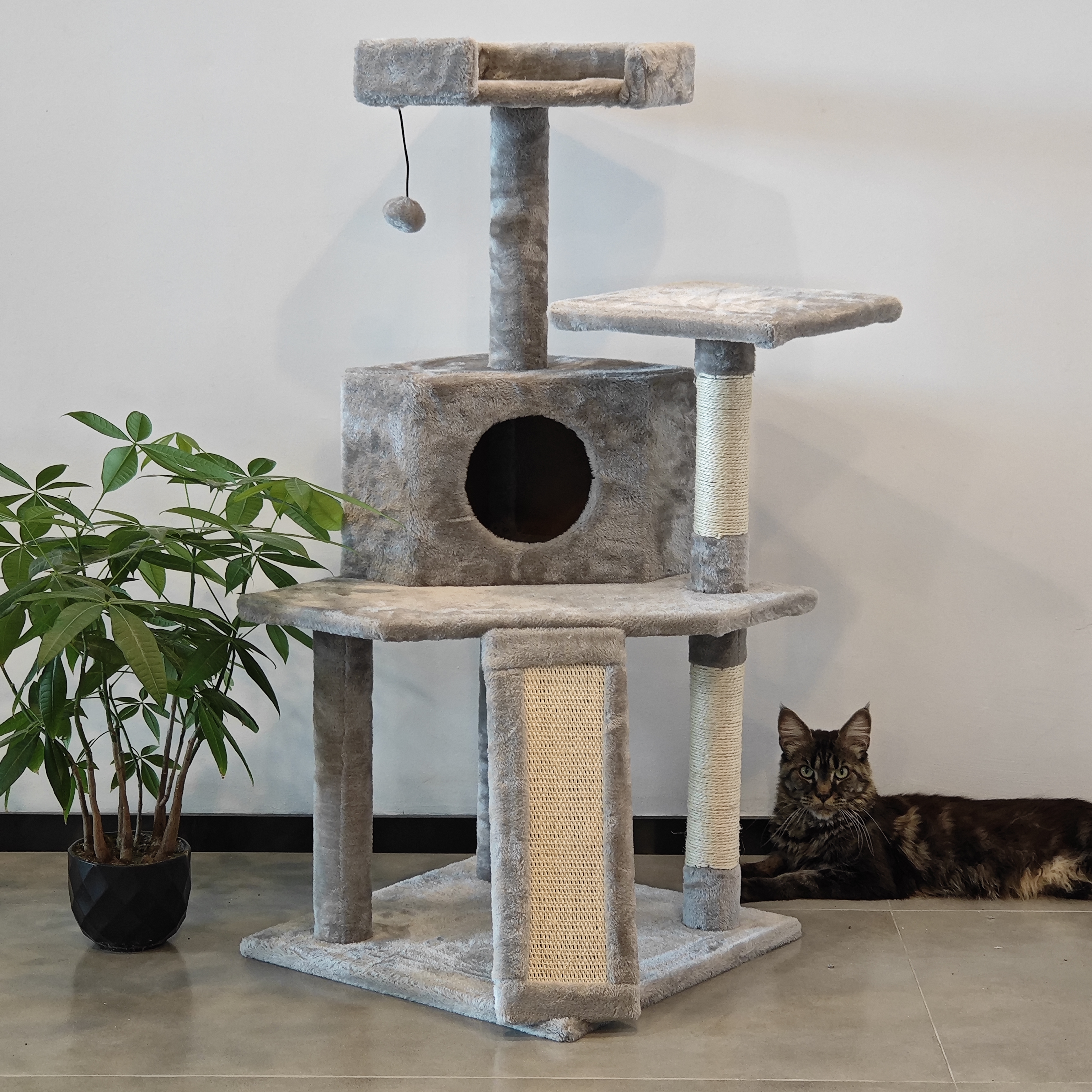 【只做新疆】灰色四层猫爬架滑梯款大型猫咪别墅猫树猫窝一体