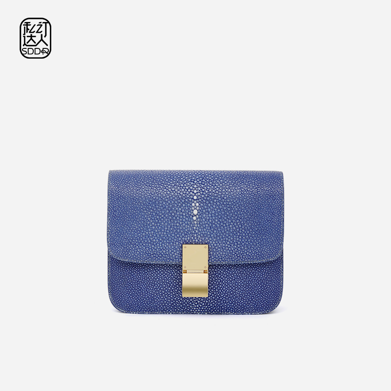 私订达人鳄鱼世家轻奢时尚女士斜挎包 小众珍珠鱼皮气质百搭女包