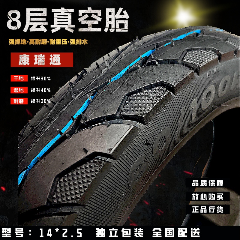 5条装22.9康瑞通14-2.5  8层高耐磨耐磨排水加厚全新防滑轮胎花纹