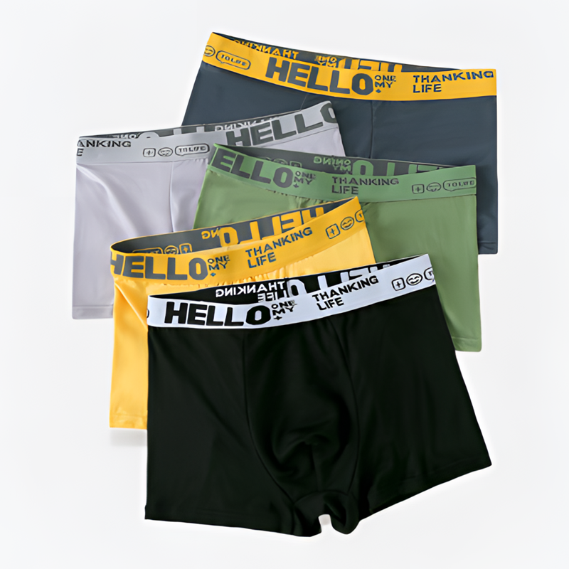 【4条装】潮流男士短裤舒适透气时尚男士内裤柔软亲肤平角裤男