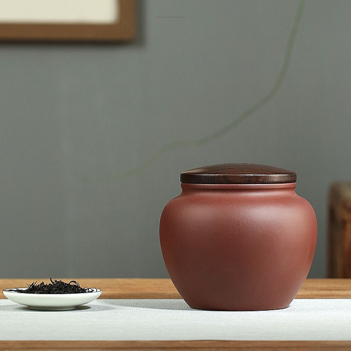 百年利永龙血砂茶叶罐长15cm口径9.8cm高10.4cm茶罐