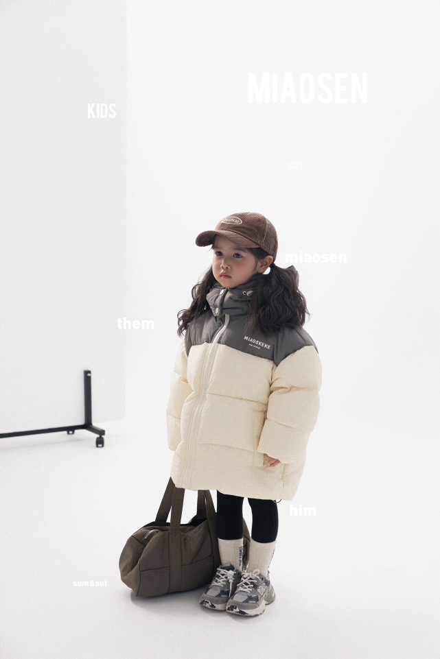 拼色中长款白鸭绒羽绒服3977