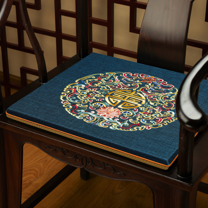 新中式椅垫红木椅子坐垫实木圈椅太师椅茶椅垫座椅垫茶桌茶台垫子