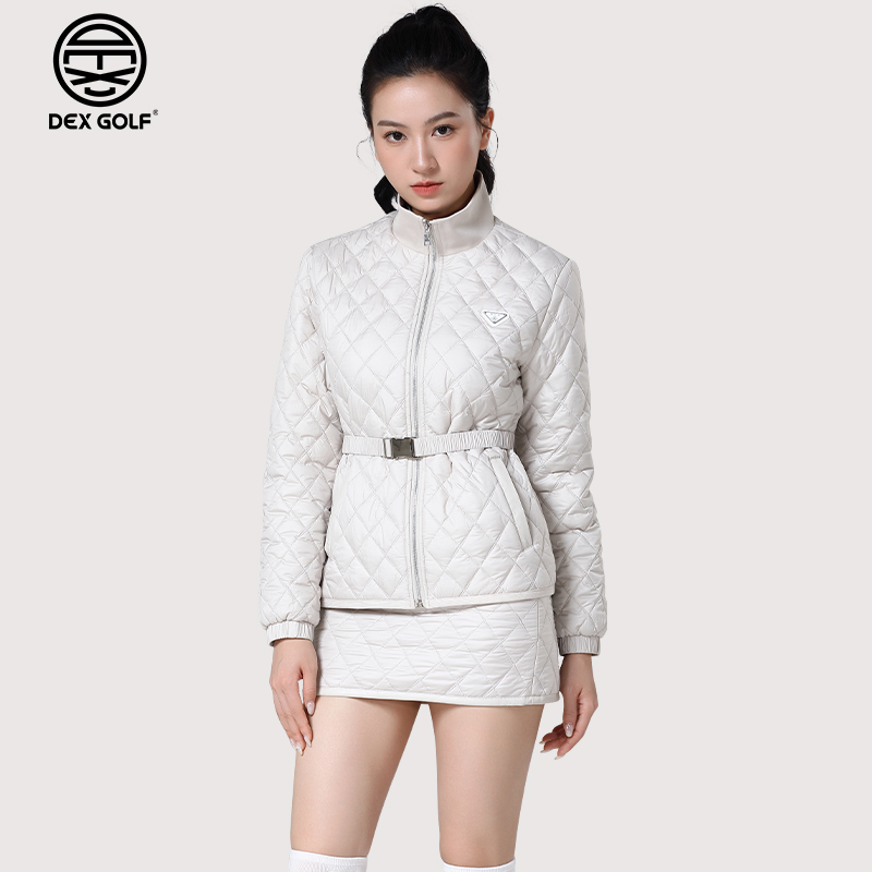 DEXGOLF高尔夫女外套秋冬6030户外休闲棉服外套腰带夹棉防寒保暖