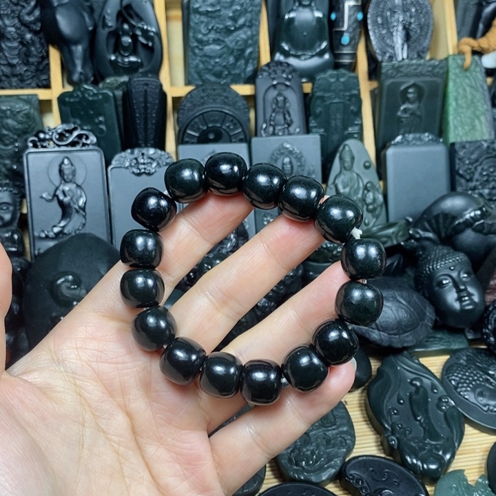 和田玉（青玉）手链未镶嵌