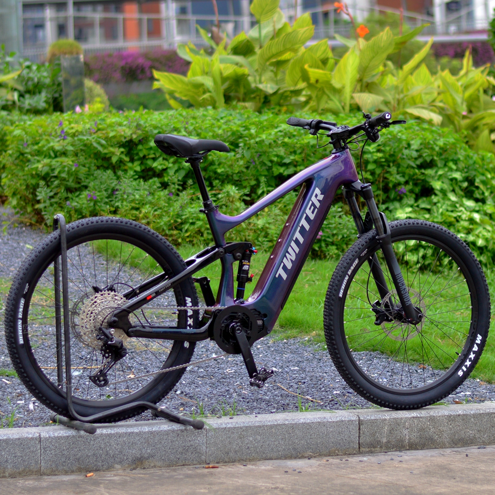 杨哥单车组装DIY电助力软尾碳纤维越野山地车EBIKE八方电机500W