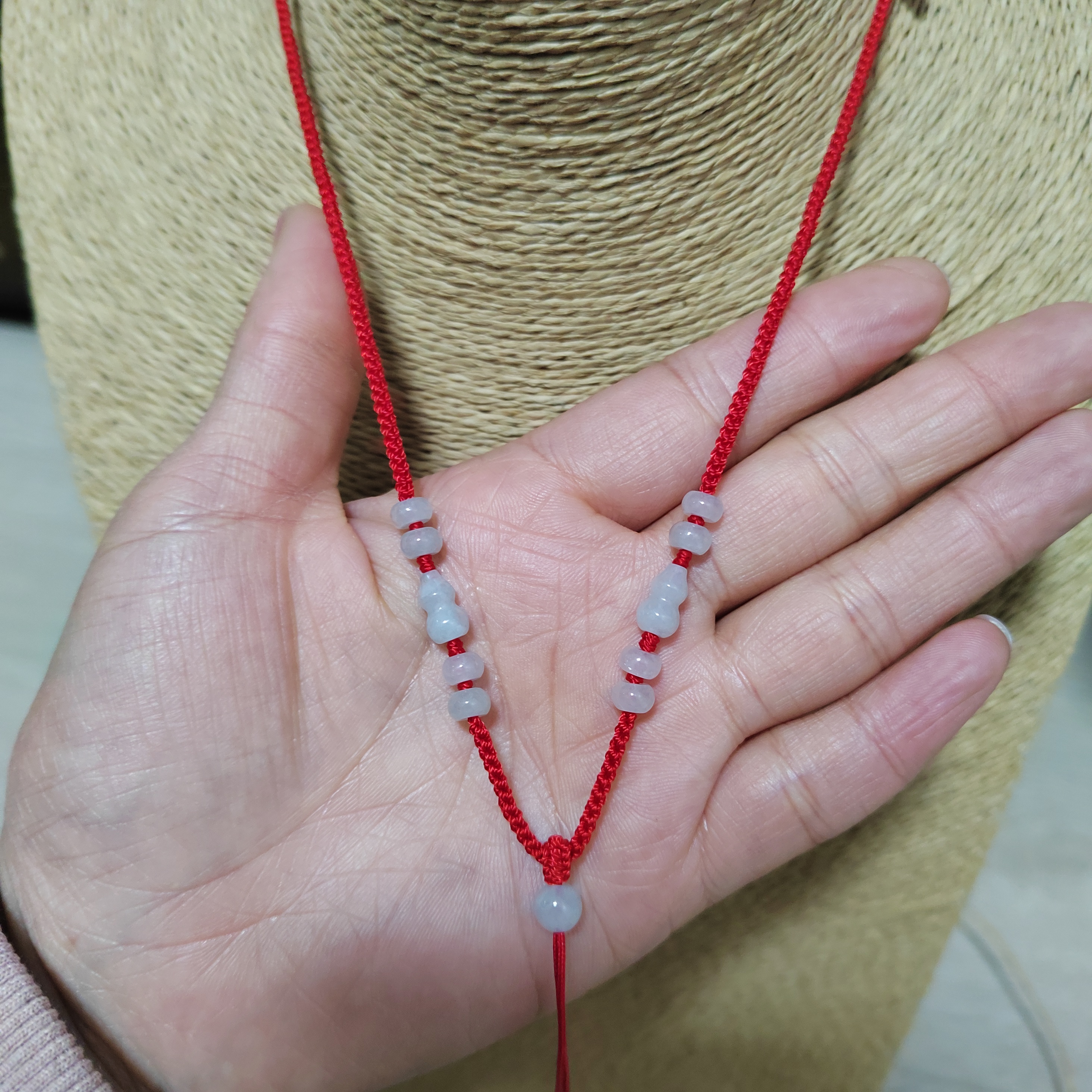 天然a货翡翠葫芦款纯手工编织调节时尚简约款配绳吊坠挂绳