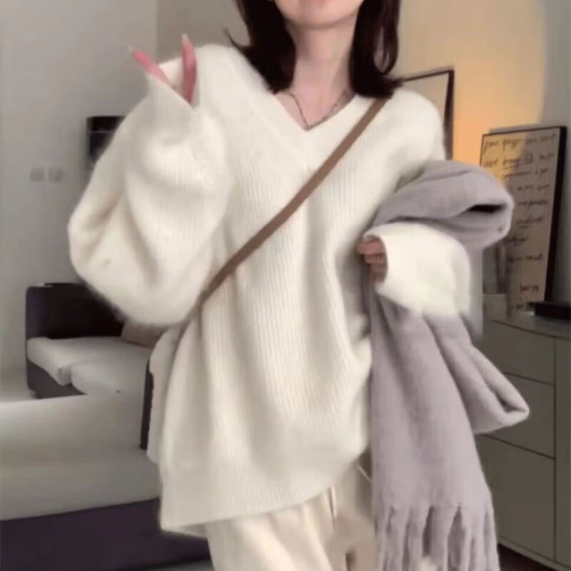 黑色v领毛衣女2025春秋慵懒软糯内搭打底针织衫冷淡系高级感上衣