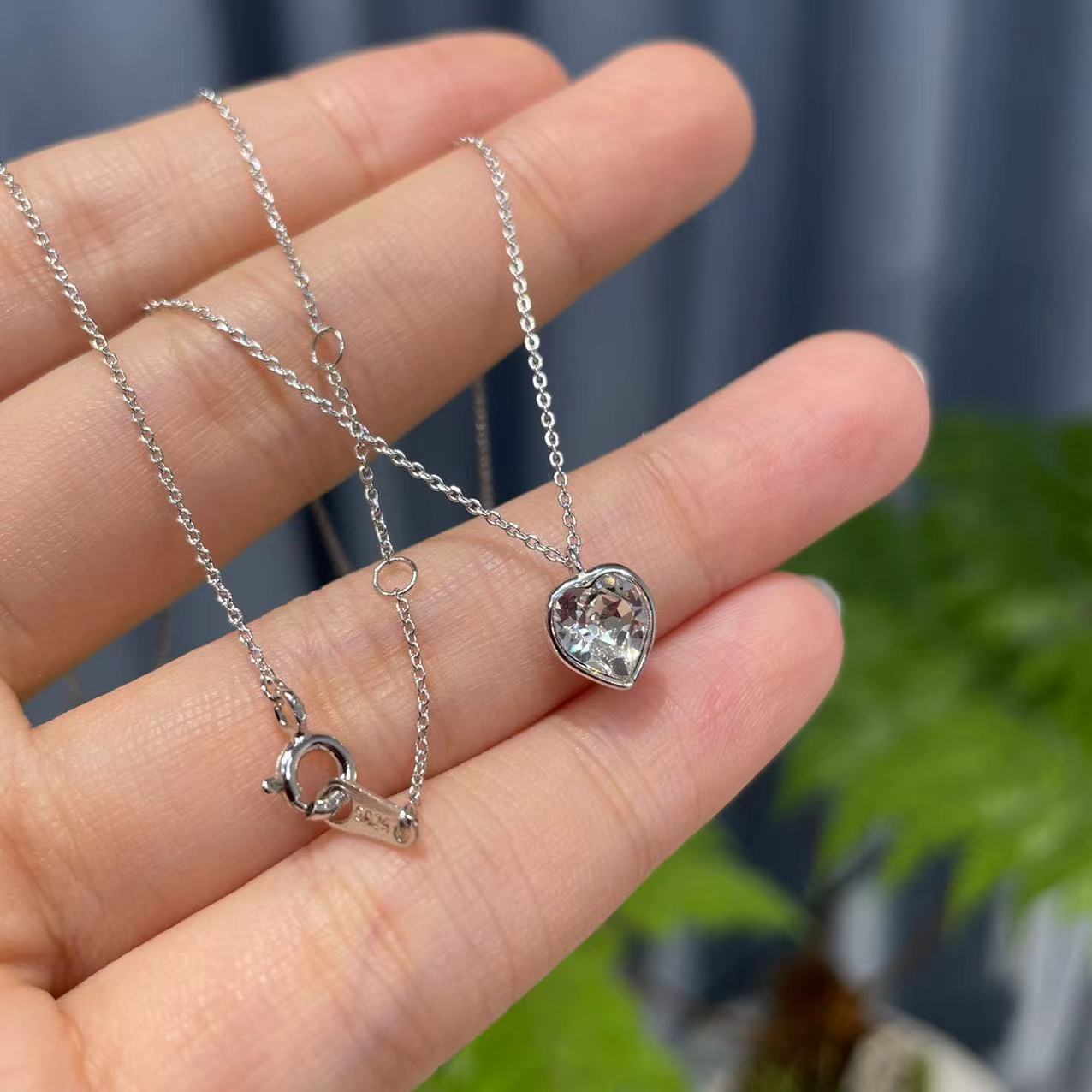 坠链均925银仿水晶 真施家！通勤款小冰心高级感项链XL-9491