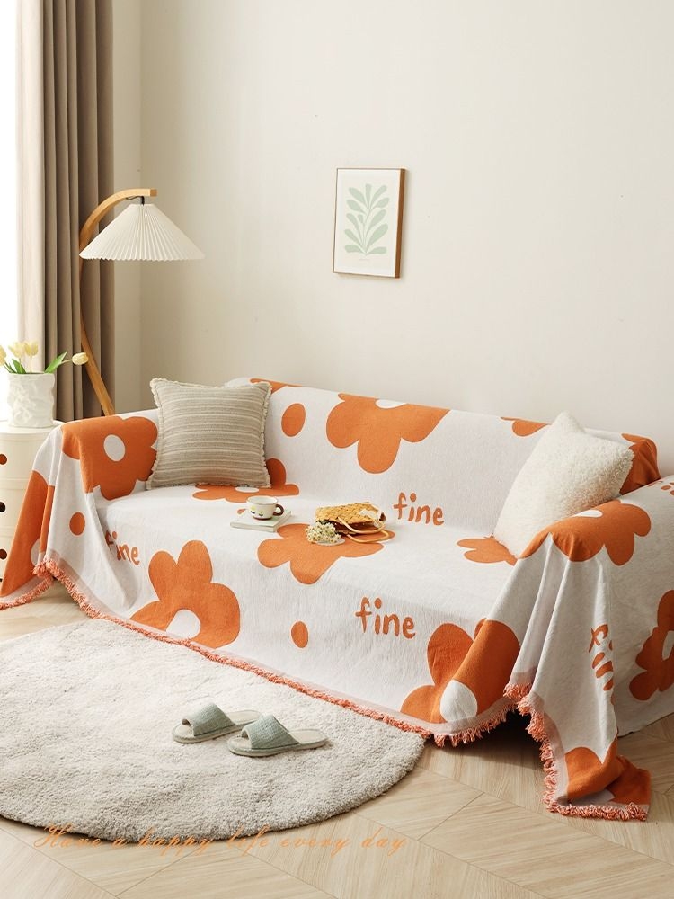 2025田园花朵沙发巾沙发盖布高端现代加厚雪尼尔防滑沙发盖巾套罩