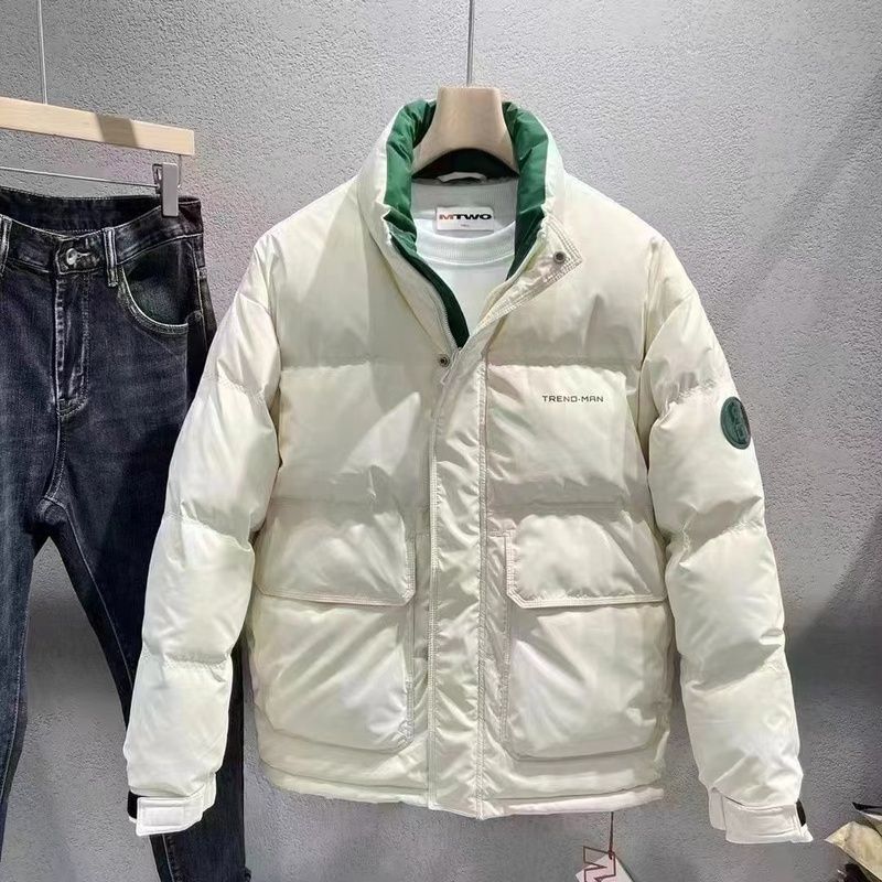 波司豋2023新款立领羽绒服男潮短款加厚冬季青年韩版潮流保暖白鸭