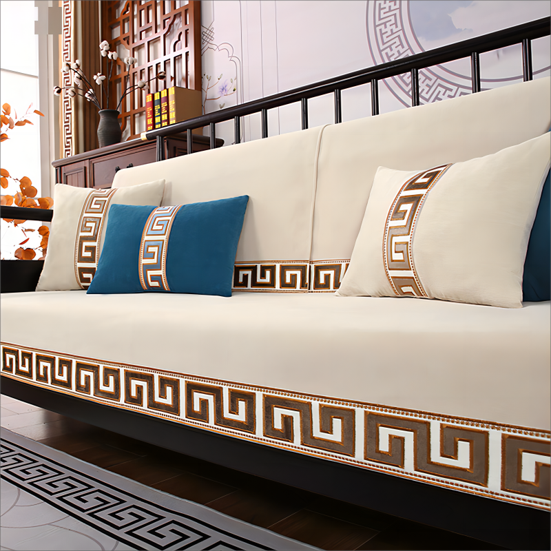 整套定制新中式沙发垫四季通用沙发套高档防滑沙发套沙发巾定制