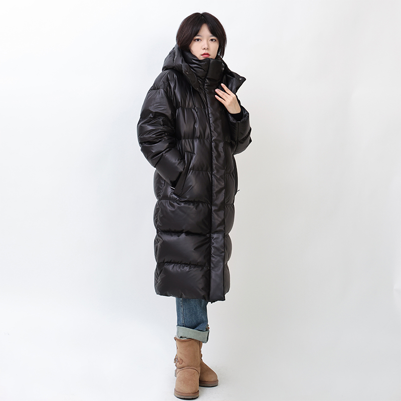 长款女进口绵羊皮皮羽绒90白鹅绒服24612