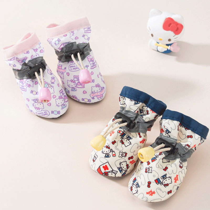 狗狗鞋子可爱印花透气满印软底鞋外出保暖秋冬款中小型犬通用7489
