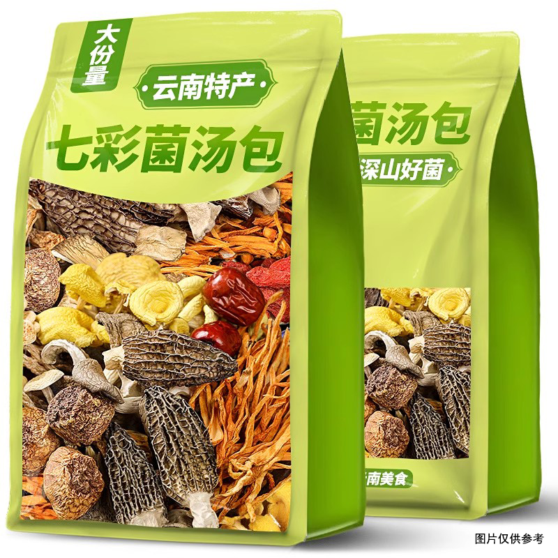 【1包6人吃】新鲜菌汤包 云南菌菇汤料包羊肚菌鹿茸菇煲汤炖鸡菌包商品图