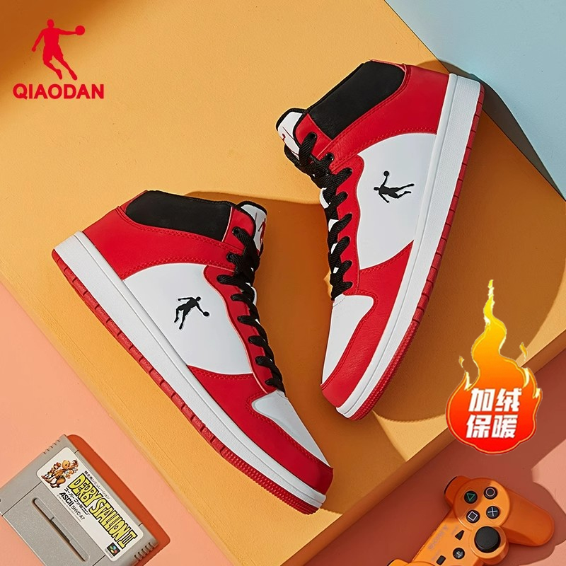 乔丹正品高帮板鞋男女高帮2025秋季百搭跑步潮流情侣纯质灰休闲鞋
