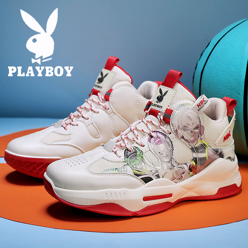PLAYBOY高筒鞋子男夏季透气实战篮球耐磨运动鞋男青少年老爹潮鞋