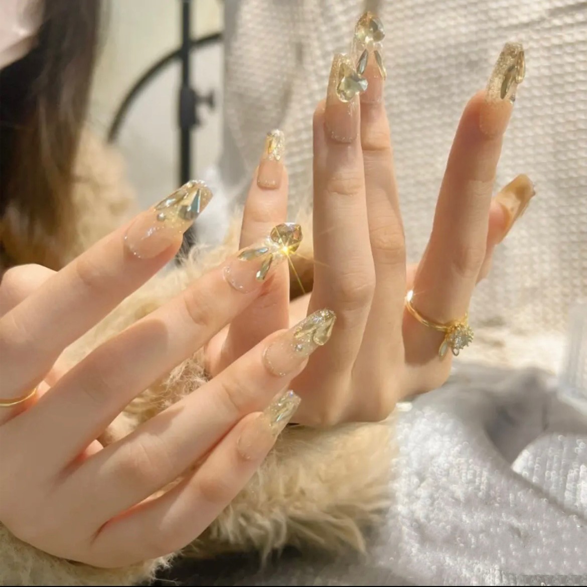 【前途似锦】穿戴甲美甲指甲贴片春夏秋冬温柔穿戴式短款半手工成品
