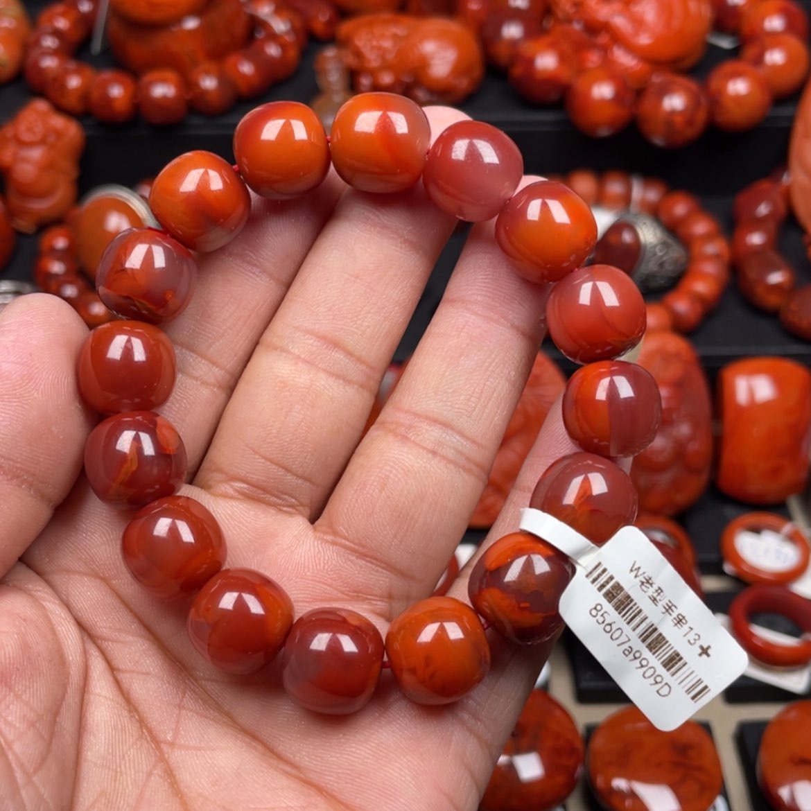 【闪购商品】南红玛瑙珠宝奇石未镶嵌单圈13➕