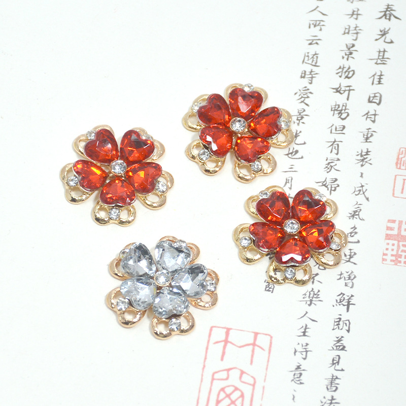 【幸福】花朵DIY手工diy材料水钻花朵盘扣合金饰品配件