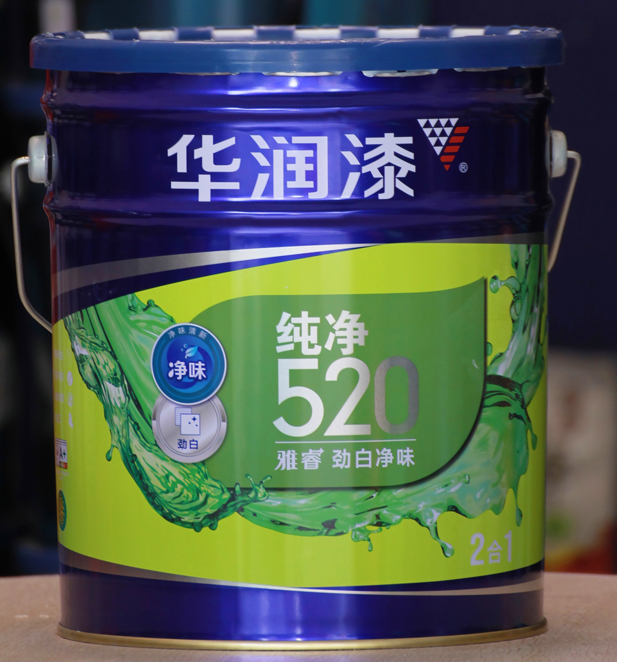 华润漆 纯净520雅睿劲白净味二合一内墙乳胶漆 劲白净味内墙漆18L