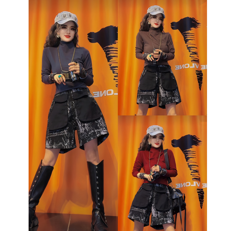 半高领打底衫女2024新款春秋冬内搭修身显瘦长袖加绒加厚红色上衣