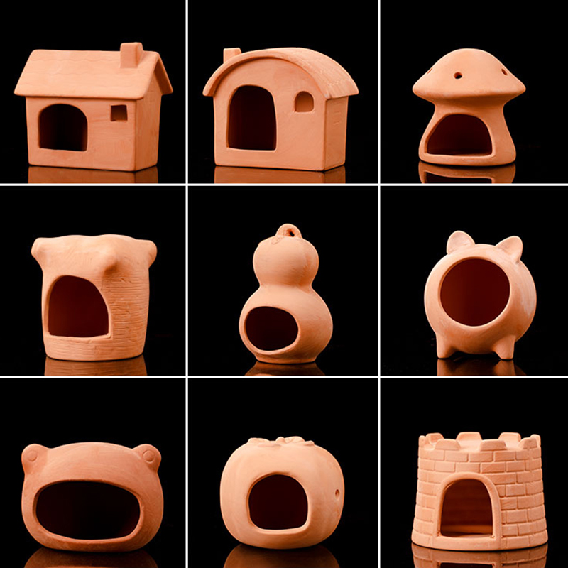 陶瓷鱼缸造景迷你鹦鹉鱼繁殖罐虾屋异形鱼虾躲避屋水族箱装饰摆件