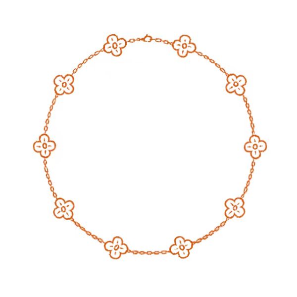 非金属项链 时尚经典轻奢百搭款十花双面项链小众气质