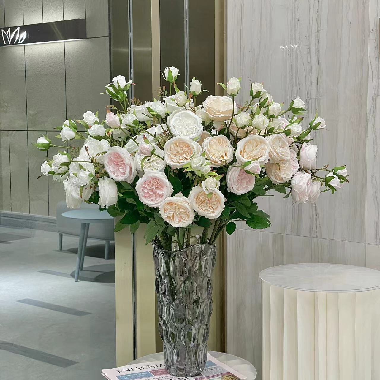 奥斯汀玫瑰花6头高端轻奢客厅餐桌装饰玫瑰仿真花产品