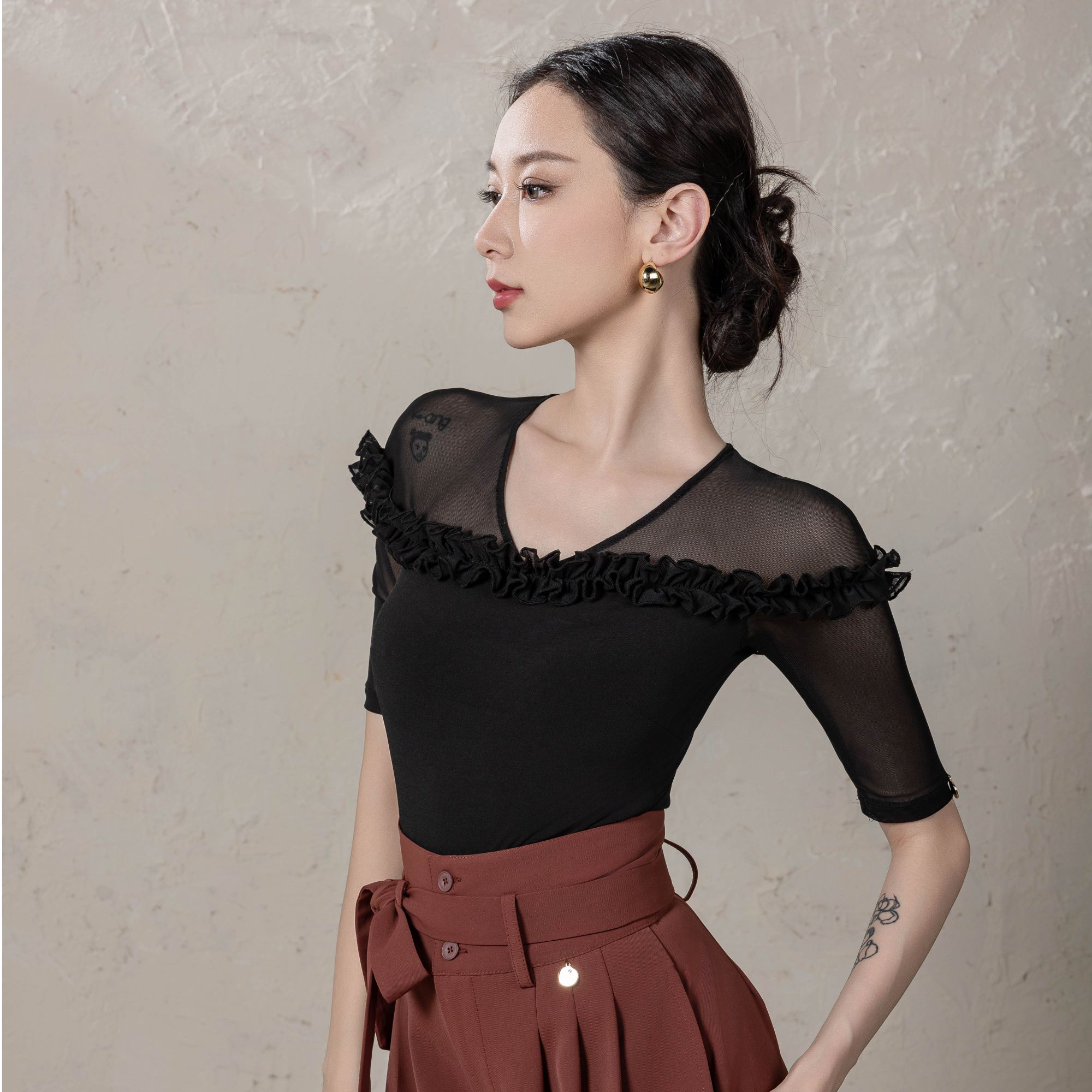 【断码清】丹珍舞服摩登舞广场舞上衣体服M5-23