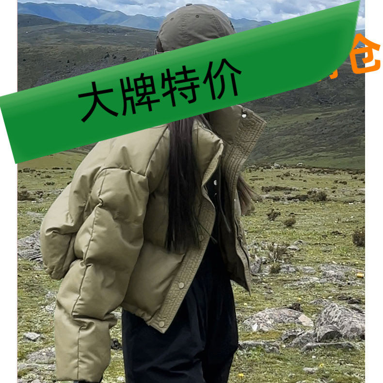 美拉德皮羽绒服女冬季2023新款小个子短款百搭防寒加厚免