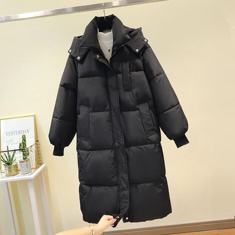 艾莱依爆款羽绒羽绒服女中长款过膝2023冬季新款韩版棉袄宽松加厚
